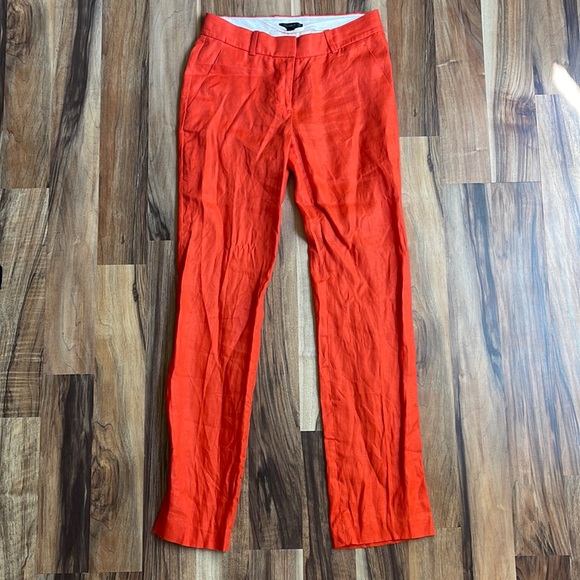 J. Crew Pants & Jumpsuits Jcrew Orange Linen Pants Poshmark